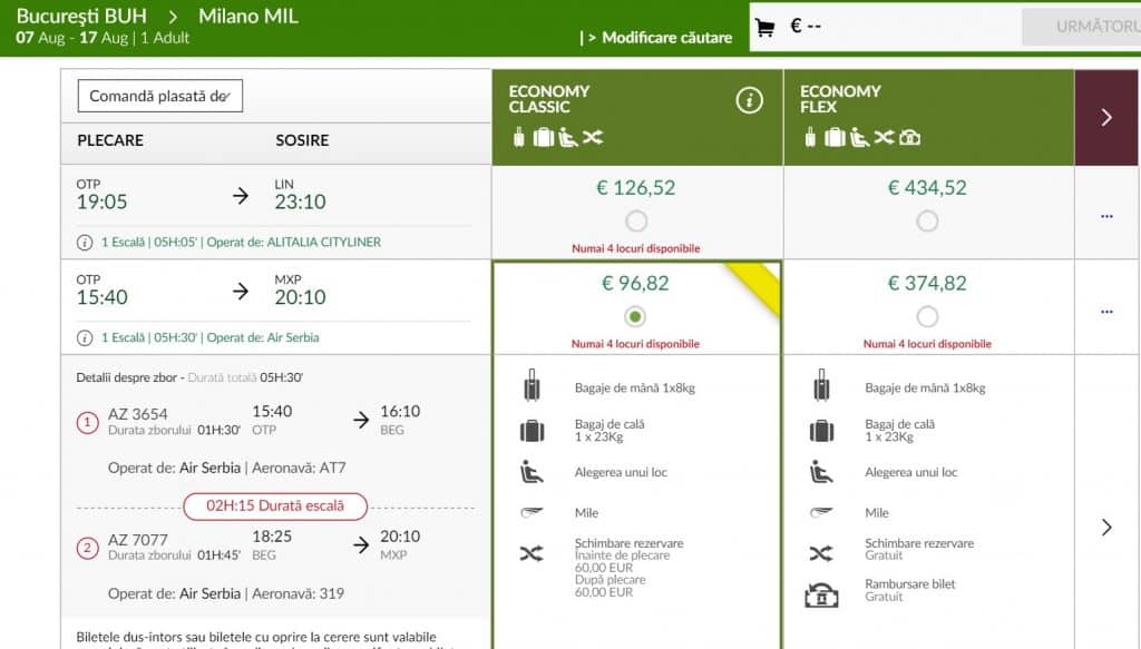 Bucuresti-Milano-Alitalia