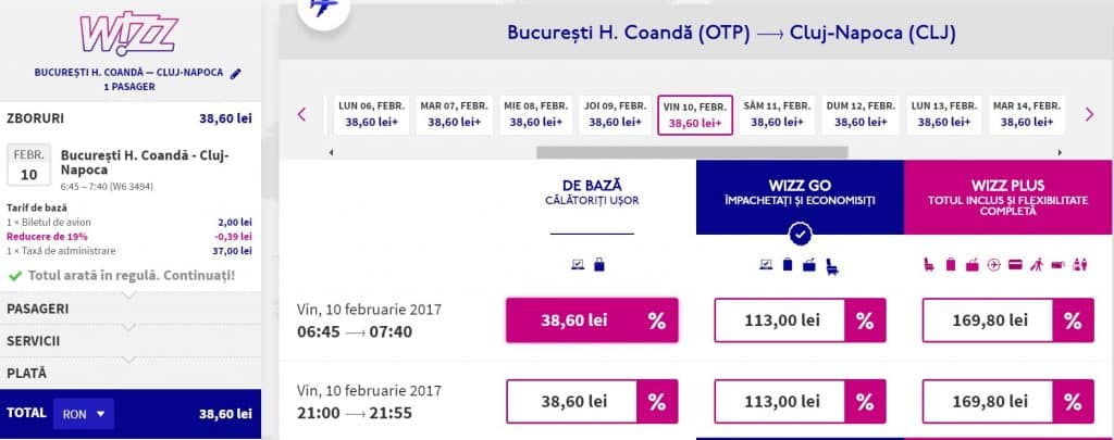 bucuresti-cluj-38.6-lei-Wizz-Air