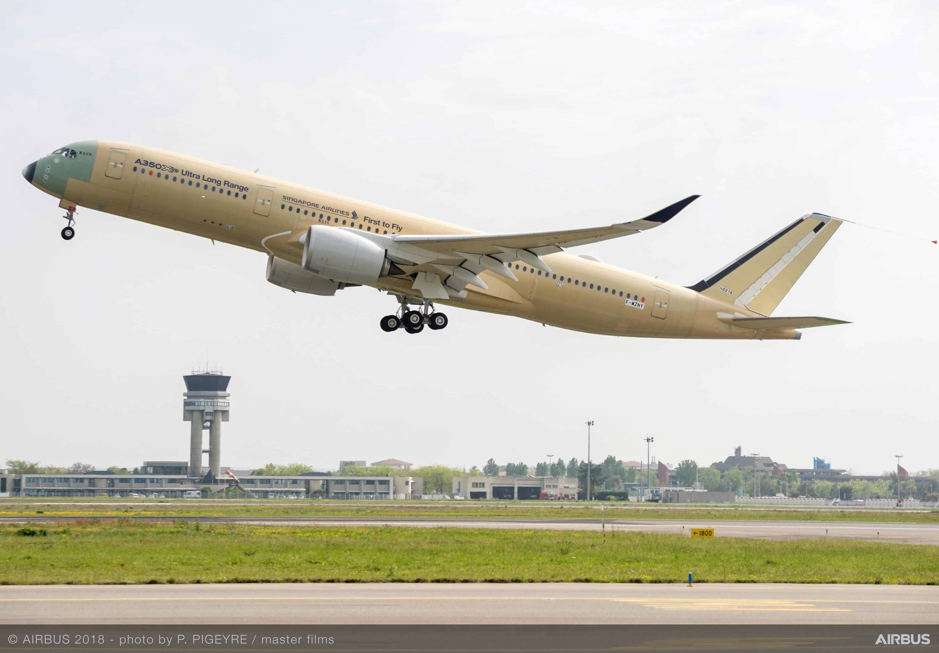 A350-900-ULR-Сингапур-Airlines взлет