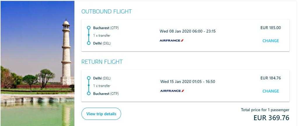 Bükreş-Yeni Delhi-hava-fransa-369 avroluk