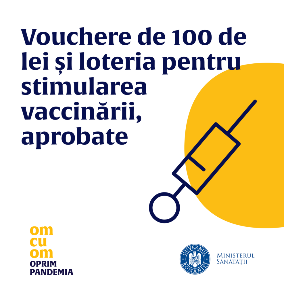 Gutschein 100 Lei und Lotterie zur Anregung der Impfung