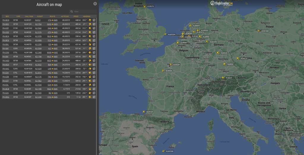 Zeci de zboruri KLM, fără pasageri