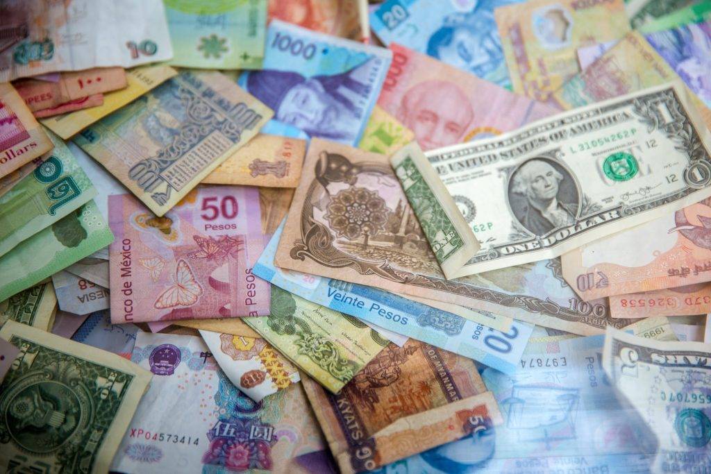 Geld in verschiedenen Währungen